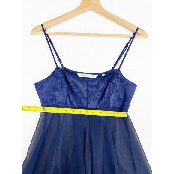 Vintage y2k Victoria’s Secret Babydoll Tank Sheer Size XS Blue Lingerie 2000's - Picture 4 of 9